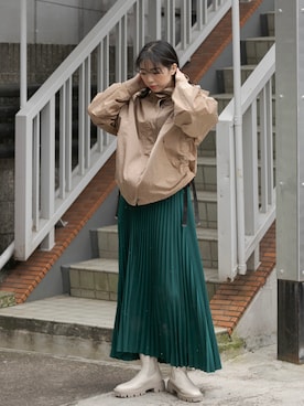 「Uiscel（ユイセル）のアイテム（ジャケット/アウター）」を使った、おさやさん（レディース・167cm）の冬コーディネート