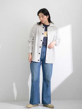 「アイテム（その他シューズ、グリーン系）」を使った、おさやさん（レディース・167cm）の冬コーディネート