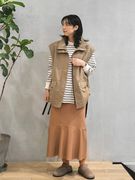 「Uiscel（ユイセル）のアイテム（ジャケット/アウター）」を使った、おさやさん（レディース・167cm）の冬コーディネート