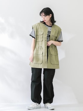 「Uiscel（ユイセル）のアイテム」を使った、おさやさん（レディース・167cm）の春コーディネート