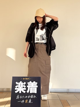 「SMELLY（スメリー）のアイテム（帽子）」を使った、れ い か さん（レディース・153cm）の春コーディネート