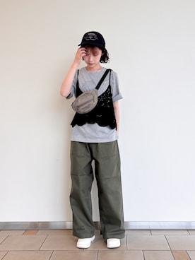 「KBF（ケイビーエフ）のアイテム（帽子）」を使った、れ い か さん（レディース・153cm）の夏コーディネート