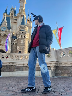 「サンバ」｜「アイテム（スウェット）」を使った、けんざきさん（メンズ・185cm）の冬コーディネート