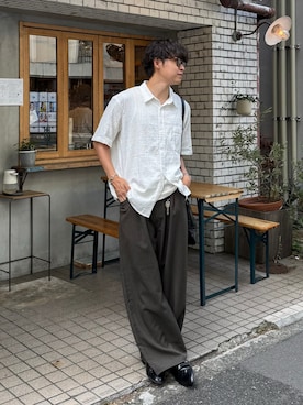 「アイテム（スリッポン）」を使った、Takamitsuさん（メンズ・178cm）の夏コーディネート