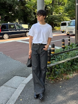「アイテム（ハンドバッグ）」を使った、Takamitsuさん（メンズ・178cm）の夏コーディネート