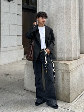 「アイテム（テーラードジャケット）」を使った、Takamitsuさん（メンズ・178cm）の秋コーディネート