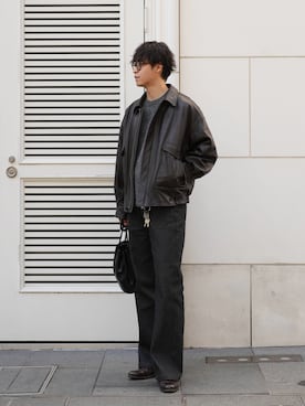 「アイテム（トートバッグ）」を使った、Takamitsuさん（メンズ・178cm）の冬コーディネート