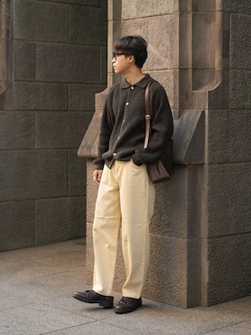 「アイテム（ローファー）」を使った、Takamitsuさん（メンズ・179cm・20代）の冬コーディネート