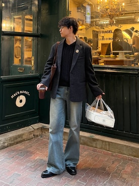 「アイテム（テーラードジャケット）」を使った、Takamitsuさん（メンズ・178cm）の秋コーディネート