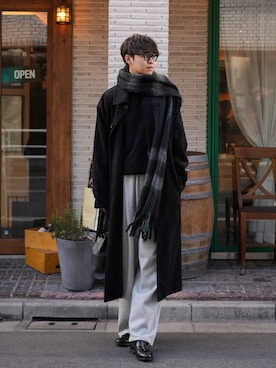 「アイテム（スウェットパンツ）」を使った、Takamitsuさん（メンズ・178cm）の冬コーディネート