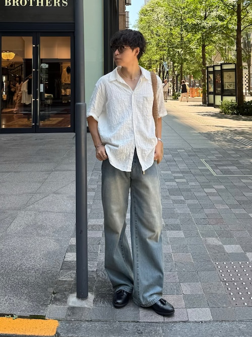 【LURAKU】Semi-flared washed denim - セミフレアウォッシュデニム