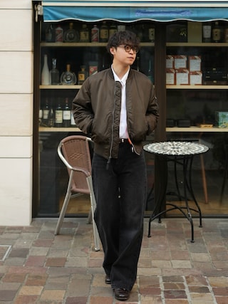 「Alpha Industries(アルファインダストリーズ)のAlpha Industries/アルファインダストリーズ/ALPHA MA-1 FLIGHT JACKET/エムエーワン フライトジャケット(MA-1)」を使った、Takamitsuさん(メンズ・178cm)の冬コーディネート