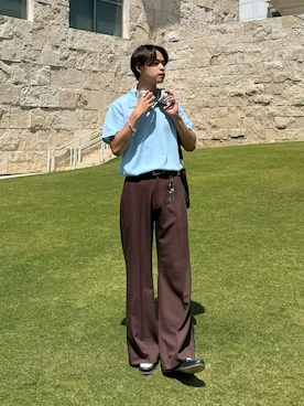 「CLUTCH（クラッチ）のアイテム（スラックス）」を使った、Takamitsuさん（メンズ・179cm）の春コーディネート
