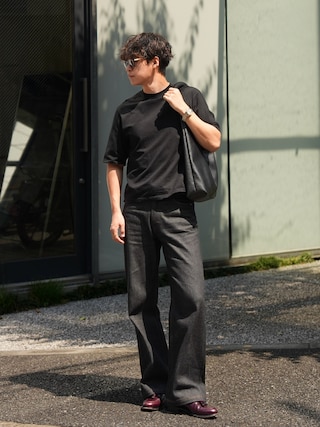 「LURAKU(ルラク)の【LURAKU】Semi-flared Rigid Denim / LURAKU セミフレアリジットデニム(デニムパンツ)」を使った、Takamitsuさん(メンズ・178cm)の夏コーディネート
