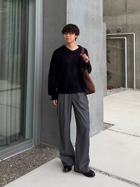 「アイテム（ニット/セーター）」を使った、Takamitsuさん（メンズ・178cm）の秋コーディネート