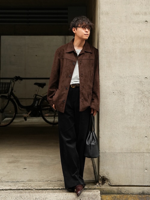「LURAKU(ルラク)の【LURAKU】Open Neck Short Length Tee / LURAKU オープンネック短丈カットソー(Tシャツ/カットソー)」を使った、Takamitsuさん(メンズ・178cm)の秋コーディネート