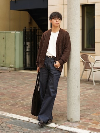 「LURAKU(ルラク)の【LURAKU】Semi-flared Rigid Denim / LURAKU セミフレアリジットデニム|SETUP対応(デニムパンツ)」を使った、Takamitsuさん(メンズ・178cm)の春コーディネート