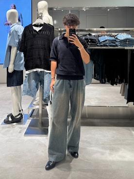 「アイテム（ニット/セーター）」を使った、Takamitsuさん（メンズ・178cm・20代）の夏コーディネート