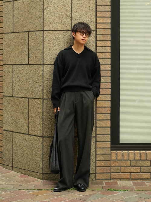 「LURAKU（ルラク）の【LURAKU】 Synthetic Leather Rope Handle Bag / シンセティックレザーロープハンドルバッグ（トートバッグ）」を使った、Takamitsuさん（メンズ・178cm）の秋コーディネート