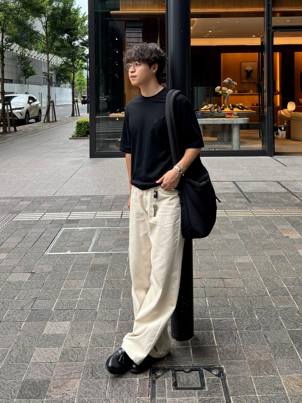 LURAKU ジーンズ 「LURAKU」Semi-flared washed denim