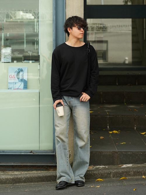 「LURAKU(ルラク)の【LURAKU】Open Neck Short Length Tee / LURAKU オープンネック短丈Tシャツ(Tシャツ/カットソー)」を使った、Takamitsuさん(メンズ・178cm)の夏コーディネート