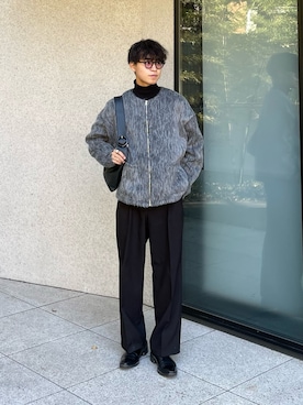 「CLUTCH（クラッチ）のアイテム（スラックス）」を使った、Takamitsuさん（メンズ・179cm）の冬コーディネート