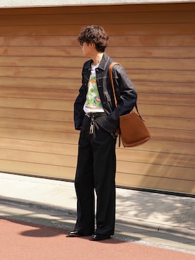 「CLUTCH（クラッチ）のアイテム（スラックス）」を使った、Takamitsuさん（メンズ・179cm）の春コーディネート