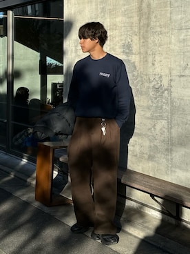 「アイテム（スウェット）」を使った、Takamitsuさん（メンズ・179cm・20代）の冬コーディネート