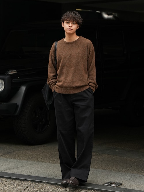 「LURAKU（ルラク）の【LURAKU】Wool pullover Knit / ウールプルオーバーニット（ニット/セーター）」を使った、Takamitsuさん（メンズ・178cm）の秋コーディネート