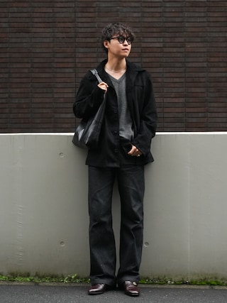 「LURAKU(ルラク)の【LURAKU】Synthetic Suede Coverall Jacket / シンセティックスエードカバーオールジャケット(カバーオール)」を使った、Takamitsuさん(メンズ・178cm)の秋コーディネート