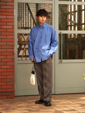 「CLUTCH（クラッチ）のアイテム（スラックス）」を使った、Takamitsuさん（メンズ・179cm）の春コーディネート