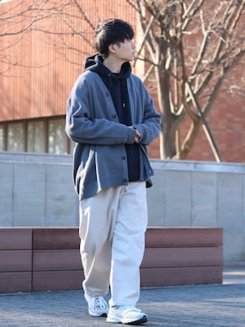 「アイテム（パーカー）」を使った、GPさん（メンズ・163cm）の冬コーディネート