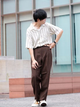 「marka（マーカ）のアイテム（スラックス）」を使った、GPさん（メンズ・163cm）の秋コーディネート