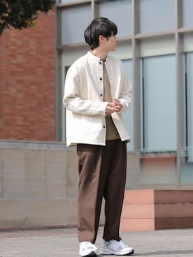 「marka（マーカ）のアイテム（スラックス）」を使った、GPさん（メンズ・163cm）の秋コーディネート