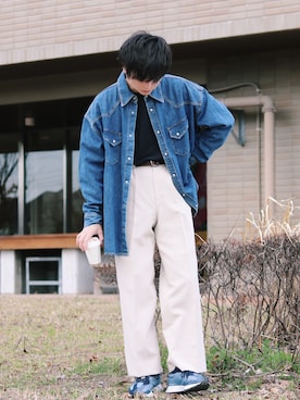 「ごきげんウィーク」｜「アイテム（音楽/本・雑誌）」を使った、GPさん（メンズ・163cm）の春コーディネート