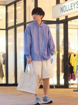 「YAECA（ヤエカ）のアイテム」を使った、GPさん（メンズ・163cm）の夏コーディネート