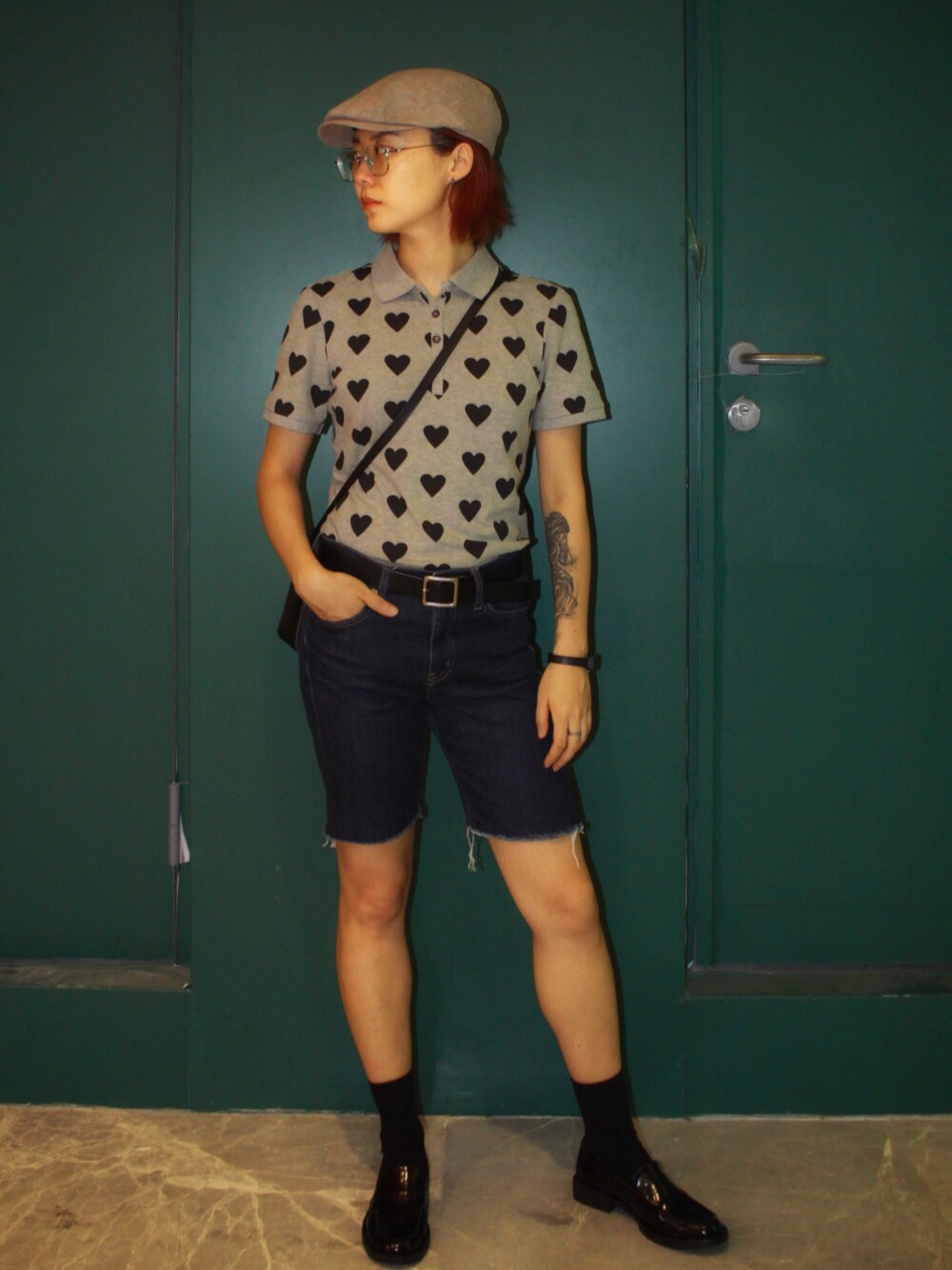 「ootd、复古、夏」｜「The Cambridge Satchel CompanyのTHE CAMBRIDGE SATCHEL COMPANY Handbags（ショルダーバッグ、ブラック系）」を使った、Niiikiiiさん（レディース・164cm）の夏コーディネートの1枚目の写真