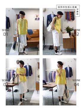 「日系极简」｜「アイテム（スカート）」を使った、Niiikiiiさん（レディース・164cm）の夏コーディネート