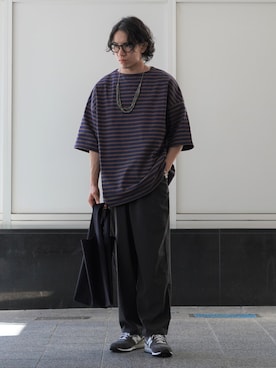 「marka（マーカ）のアイテム（スラックス）」を使った、ARKnets STAFFさん（メンズ・169cm）の夏コーディネート