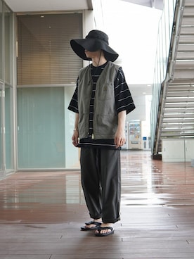 「orSlow（オアスロウ）のアイテム（帽子）」を使った、ARKnets STAFFさん（メンズ・174cm）の春コーディネート