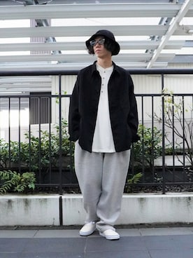 「orslow」｜「アイテム（スウェットパンツ）」を使った、ARKnets STAFFさん（メンズ・174cm）の春コーディネート
