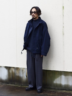 「marka（マーカ）のアイテム（ミリタリージャケット）」を使った、ARKnets STAFFさん（メンズ・175cm）の冬コーディネート