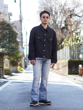 「DAIRIKU」｜「アイテム（スウェット）」を使った、ARKnets STAFFさん（メンズ・173cm）の春コーディネート
