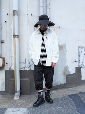 「orslow」｜「アイテム（デニムジャケット）」を使った、ARKnets STAFFさん（メンズ・178cm）の春コーディネート