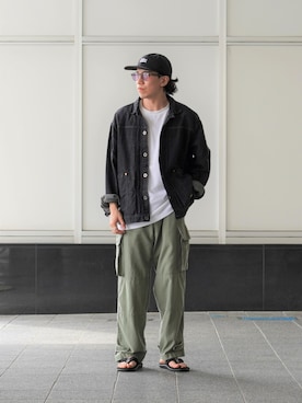 「ABU GARCIA（アブ・ガルシア）のアイテム（帽子）」を使った、ARKnets STAFFさん（メンズ・169cm）の夏コーディネート