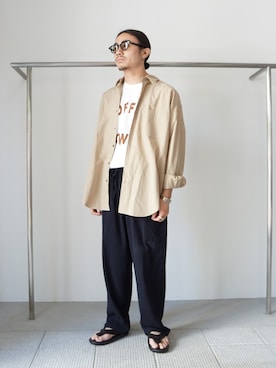 「marka（マーカ）のアイテム（スラックス）」を使った、ARKnets STAFFさん（メンズ・168cm）の夏コーディネート