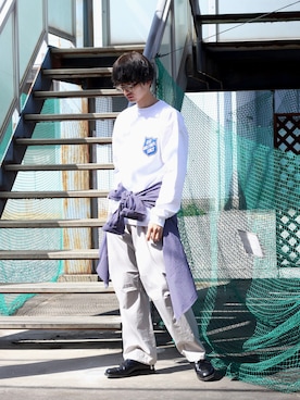 「WP（ダブリューピー）のアイテム（トップス）」を使った、ARKnets STAFFさん（メンズ・181cm）の夏コーディネート