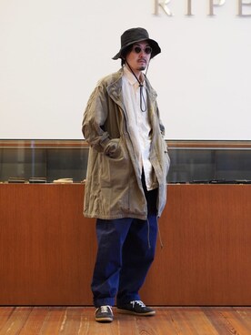 「KIJIMA TAKAYUKI」｜「アイテム（モッズコート）」を使った、ARKnets STAFFさん（メンズ・182cm）の春コーディネート