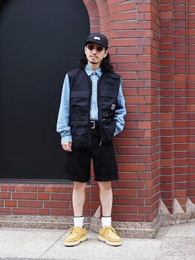 「Carhartt（カーハート）のアイテム（その他アウター）」を使った、ARKnets STAFFさん（メンズ・165cm）の夏コーディネート