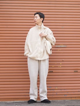 「スウエットパンツ」｜「アイテム（ブルゾン）」を使った、ARKnets STAFFさん（メンズ・178cm）の冬コーディネート